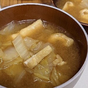 白菜油揚げのお味噌汁✧˖°